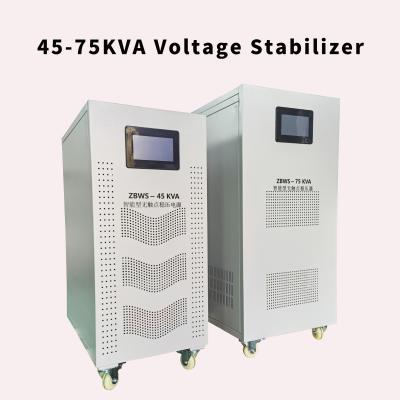 China Customizable Three Phase SVC Voltage Stabilizer 45-300KVA Pure Copper Wire Coil -10.C~50.C Temperature Range for sale