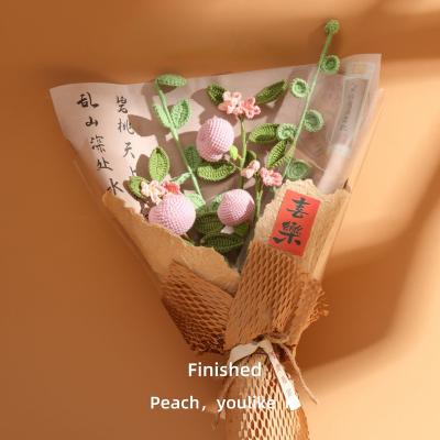 China Ornament Artistic Style Crocheted Mixed Bouquet Good Persimmon Peanut Berry Have Trouble Rabbit Suddenly Rich All Goes for sale