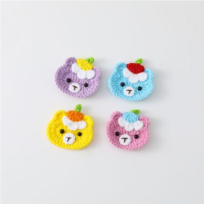 China Handmade orange ornament style cute woolen bear barrettes pin brooch badge accessories dress small decoration ornaments for sale