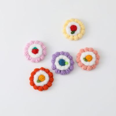 China Japanese style cartoon woolen scarf ornament flower fruit brooch brooch cute corsage accessories half-complete pin for sale