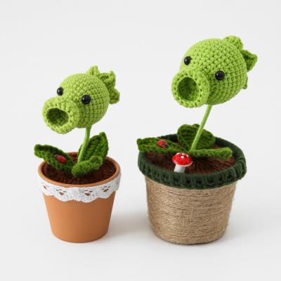 China Wadding Chat DIY Handmade Crochet Car Ornaments Childern's Day Gift Potted Plant Animal Knitting Yarn Doll Plant Potted Decoration Yarn Doll for sale