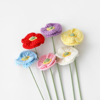 China Wool Chat Hot Sale Wool Flower Bouquet Finished Material Gift Cute Flower Finished Handmade Gift for sale