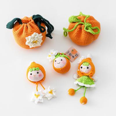 China Hand Woven Series Gardenia Pendant Orange Decoration Or Doll Decorative Wrapping for sale