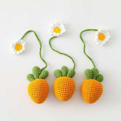 China Ornamental Hand Crocheted Long Row Carrot Shooting Props Hanging Curtain Bandage Vegetables Cartoon Ornaments Bookmark for sale