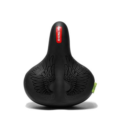 China NewComfortable 2021 Single Bike Wide Saddle Memory Seat Bicycle Soft Padded Foam Cushion With Double Shock Absorbing Rubber for sale