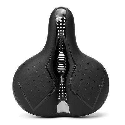 China Bike Bicycle Seat Single Comfortable Wide Saddle Memory Soft Padded Foam Cushion With Double Shock Absorbing Rubber Balls for sale