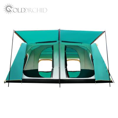 China Water Resistant High Quality Double Layers 8-12 Person Two Bedrooms Family Waterproof Outdoor Camping Tents for sale