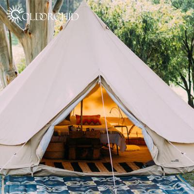 China Camouflage/Field Big 8-10 4 Person Hot Sale Indian 5m Big Person Tent Waterproof Camping Bell Tents for sale