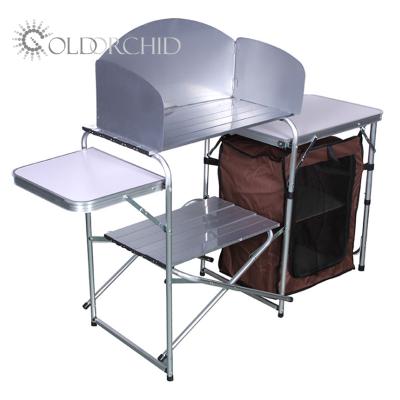 China Modern multifunctional camping aluminum alloy folding table with storage bag for sale