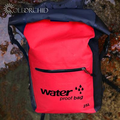 China camping & Expanding Outdoor Folding Backpack 500D PVC Waterproof Double Shoulder Bags for sale