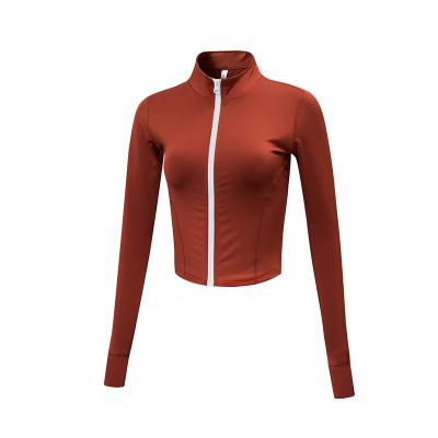 China Other Women's Sporty Full Zipper Lightweight Workout Jacket With Thumb Holes for sale