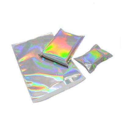 China Customized Laser Hologram Folder Folder Pouch Envelope Silver Self Adhesive Apparel Gift Moisture Proof Cosmetic Bags for sale