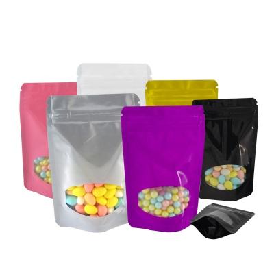 China High Quality Moisture Proof Zip Lock Aluminum Foil Smell Proof Plastic Bag Nuts Food Coffee Beans Storage Packaging Bags With Window for sale