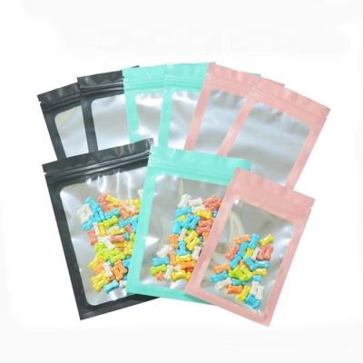 China Coffee Green Matte Black Plastic Resealable Candy Package Moisture Proof Rose Smell Proof Custom Printed Clear Window Packaging Bags for sale