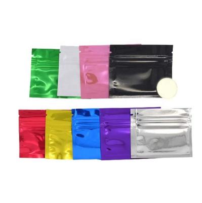 China Barrier 75mm*65mm Colored Aluminum Foil Zip Lock Plastic Bags Food Card Sample Pouch Smell Proof Packaging Bags for sale