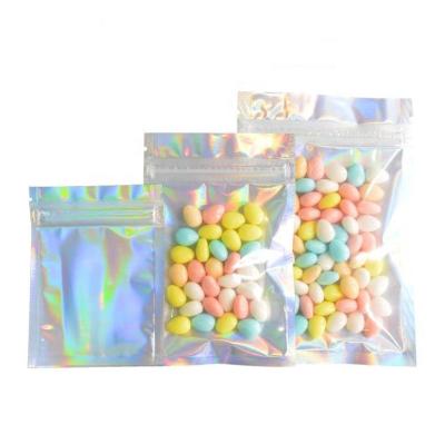 China Wholesale Recyclable Food Heat Seal Gift Bags Holographic Zip Lock Aluminum Foil Mylar Packaging Bags for sale