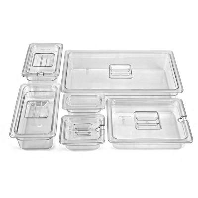 China High quality European style factory hotel normal 12 restaurant thicken polycarton clear PC food gastronorm GN pan for sale