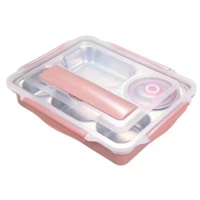 China YUGOSLU Factory Lunch Box Compartments Sustainable Food Tray Container Stainless Steel Lunch Box With Lid for sale