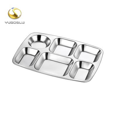 China FREE SAMPLE 100% Sustainable Stainless Steel Four In One Dinner Dish Mess Tray for sale