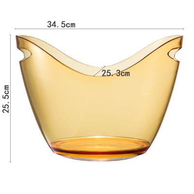 China YUGOSLU Bar KTV PC Ingot Wine Barrel Stocked Foreign Plastic Beer Barrel Champagne Ice Bucket Wine Ice Basin Grain Clear Bucket 8L for sale