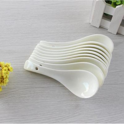 China Viable Price Cheap White Porcelain Ceramic Mini Spoon For Kids for sale