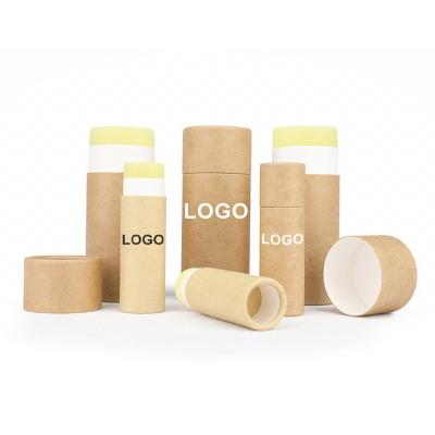 China Competitive Price Biodegradable Customized Printing Luxury Box Deodorant Paper Round Tube For Solid Perfume Body Balm for sale