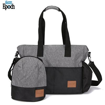 China Multi Function Diaper Bag Tote Bag Quality Sturdy Gray Color Sturdy Portable Tote Bag Large Enough For Moms for sale