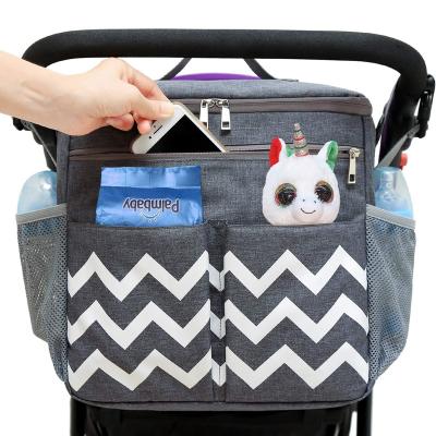 China Lightweight Simple Package Design Baby Diaper Stroller Organizer Bag With Shoulder Strap for sale