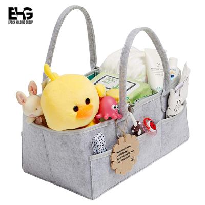 China Wholesale Durable Diaper Storage Cart Stylish Functional Goods Felt Baby Diaper Storage Cart Tote Bag for sale