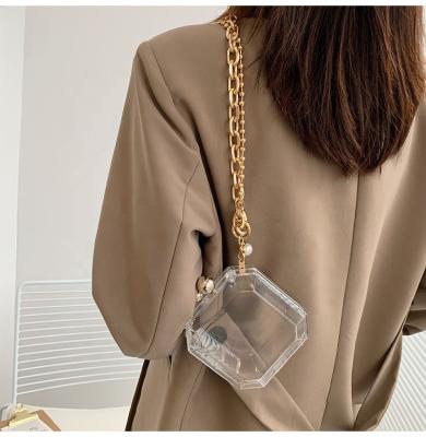 China 2021 Custom Transparent Mini Bolso de Mujer Candy Chain Ladies Tote Bag Women Handbags Ladies Messenger Lipstick Bag Waterproof Custom for sale