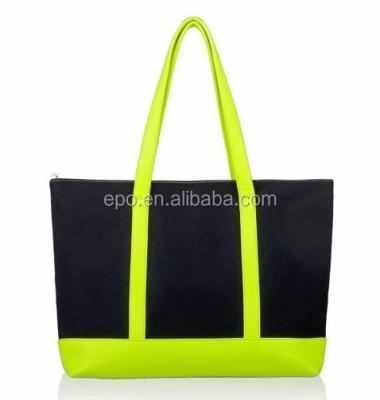 China Fashion simple design canvas summer beach waterproof tote bag for outdoor for sale