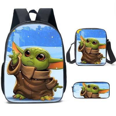 China Hot Selling Waterproof Baby Yoda Backpack Satchel Pen Bag Cute Cool Kawaii Birthday Gift Back Bags For Primary Middle School Students for sale