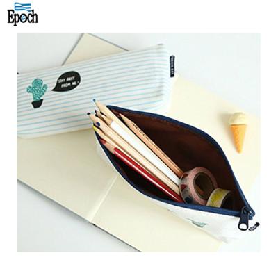 China Eco-Friendly Cute Canvas Makeup Pouch Pencil Pouch School Pencil Case for Student for sale