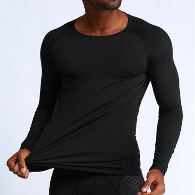 China 2021 Winter Men's Long Sleeve Breathable Warm T-Shirtsolid Color Mens Sports T-Shirts For Men for sale