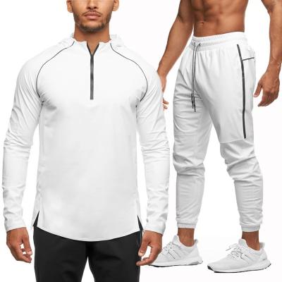 China Men's Breathable Jogger Set Two Pieces Sporty Tracksuit Jogging Reflective Sweatsuit Mens Wear Pullover Suits for sale