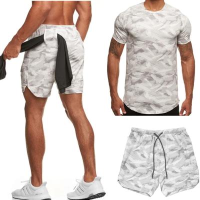 China New Fashion Sportswear Breathable Breathable Workout Workout Shorts And T-shirt Quick Dry Set For Men for sale