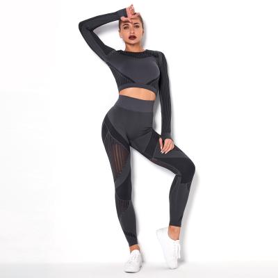 China Women Workout Breathable Fitness Yoga Sets High Waist Yoga Leggings Sports Wear Gym Set for sale