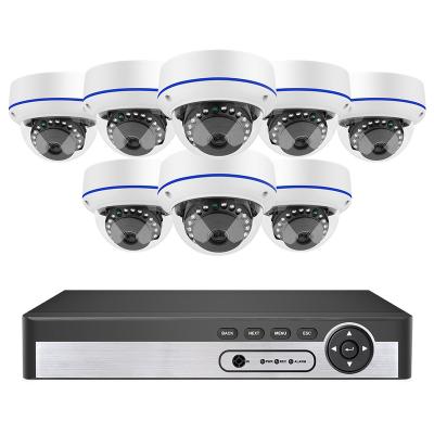 China High Quality Built-in Siren Dome IP Camera 3MP 8CH Poe NVR Kit Home Security System Motion Detection for sale