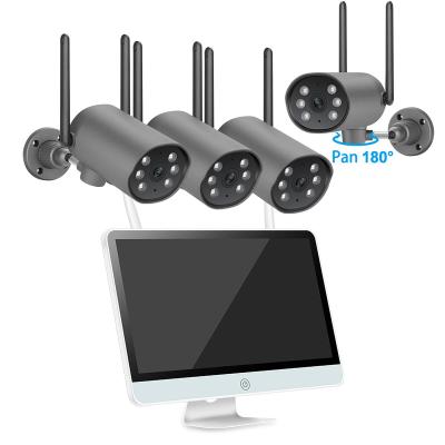 China PAN-TILT H265+ IP66 Wifi Home Security 3MP Face Detection System CCTV PTZ Camera 12 Inch LCD 8 Channel NVR Kit for sale