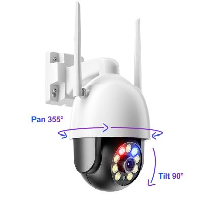 China Human Motion Tracking Night Vision 8MP Wifi Home Security Full Color IP PTZ Dome Camera With Alarm Red Light for sale