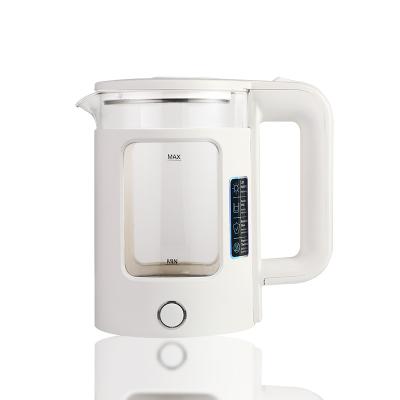 China 360 Degree Rotation White Kettle Base 1500W 2.3L Electric Home Appliance Glass Electric Tea Kettle With Visible Window for sale