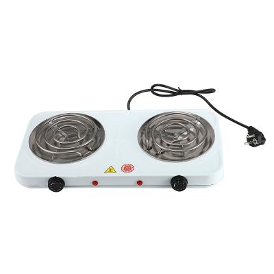 China Hotel 2000w Hot Dish Electric Cookwares Double Burner Portable Electric Cooktop Countertop Stove for sale