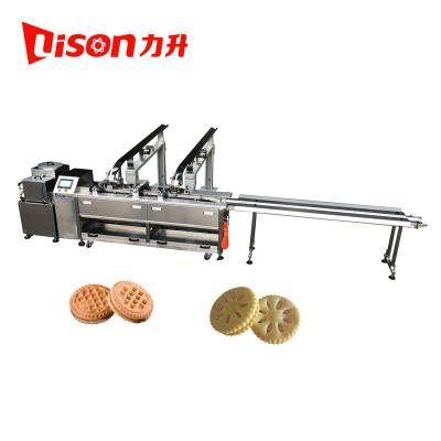 China Small Capacity Snack Plant Soft And Hard Cream Filling Cookie Squeezing Machine With Conveyor for sale