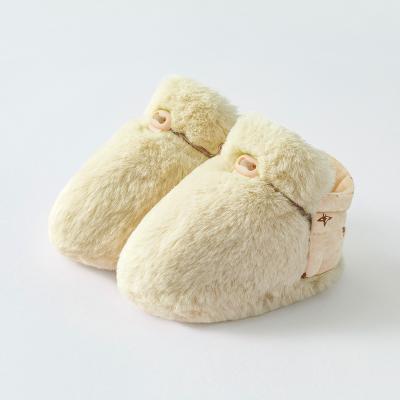 China Anti-Slippery Soft Faux Fur Sole Furry Soft Anti-slippery Fur Baby Booties Snow Boots Infant Winter Baby Snow Amazon Newborn Shoes for sale