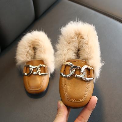 China New Fashionable Winter Baby Kids Anti-slippery Leather Trim Shoes Children School Sports Shoes for sale