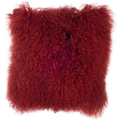 China 40x40cm Long Real Super Curly Tibetan Mongolian Mongolian Hairs Sheepskin Fur Pillow Case Cushion Cover Home Decorative for sale