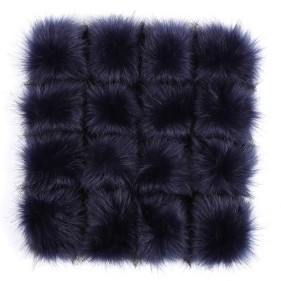 China Fashion Accessories Navy Blue Fashion Bag Clothes DIY Trimming Accessories Elastic Band Vegan Handmade Fur Balls Pom Poms for sale