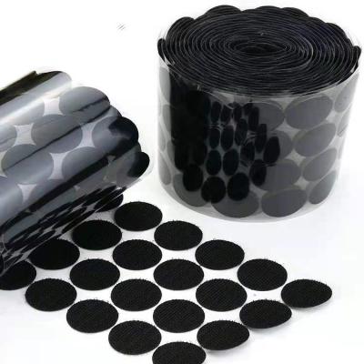 China Viable Round Adhesive Hook and Loop Die Cut Circle Dots Adhesive Circles Magic Spot for sale