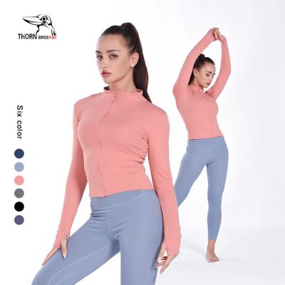 China Breathable Yoga Tights Women Custom Sports Jacket Coats Yoga Tops Sport Plus Size Jackets Fitness Zipper Coats Women Clothing for sale