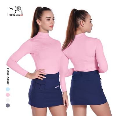 China Breathable Custom Women Long Sleeve Crop Top Sports Wear Fitness Apparel Gym Clothing Tank Yoga Top Golf Tee for sale